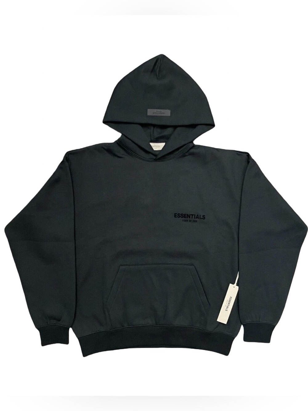 Fear of God Essentials Pullover Black Limo Hoodie Sweatshirt NWT Size L